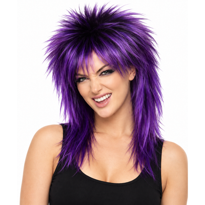 Purple Punker Costume Wig