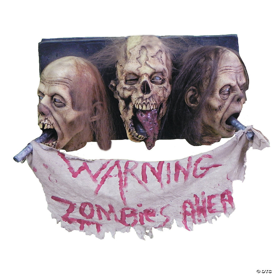 Three-faced zombie wall plaque with intricate details and realistic features