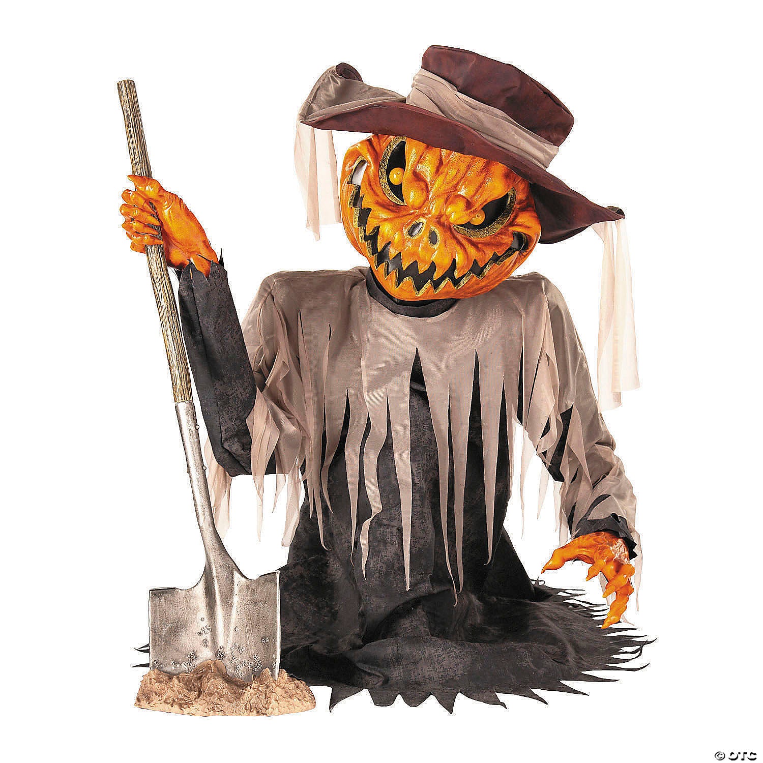 3 Ft. Animated Light-Up Pop-Up Pumpkin Head Scarecrow Prop