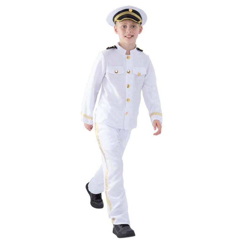 Captain Costume, Child in blue and white with hat and sword