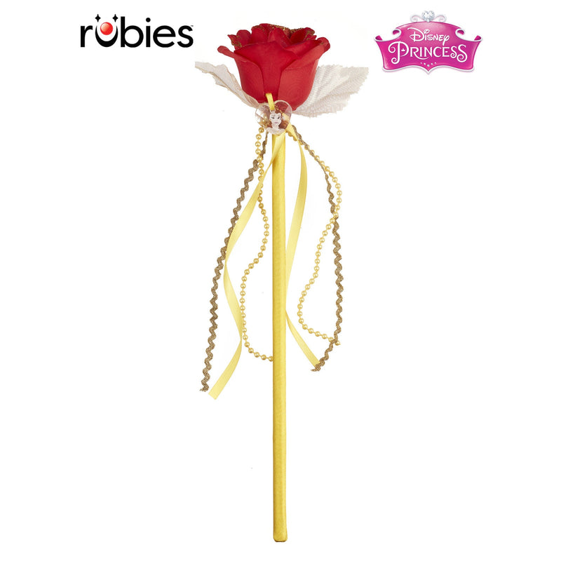 Smiling child holding the Belle Wand, a magical toy with colorful lights and sound effects