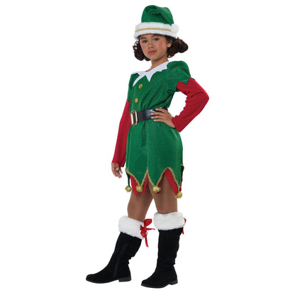 Adorable child wearing a festive Christmas outfit, smiling and spreading holiday cheer