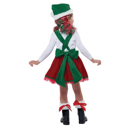 A playful and colorful Candy Cane Elf costume for children