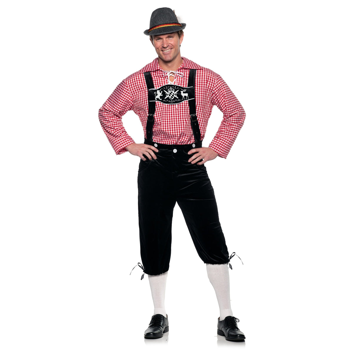 Deluxe Lederhosen Adult Costume, Black