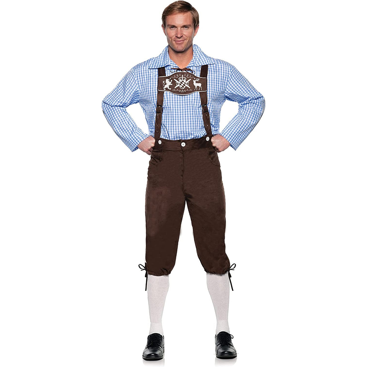 Deluxe Lederhosen Adult Costume, Brown