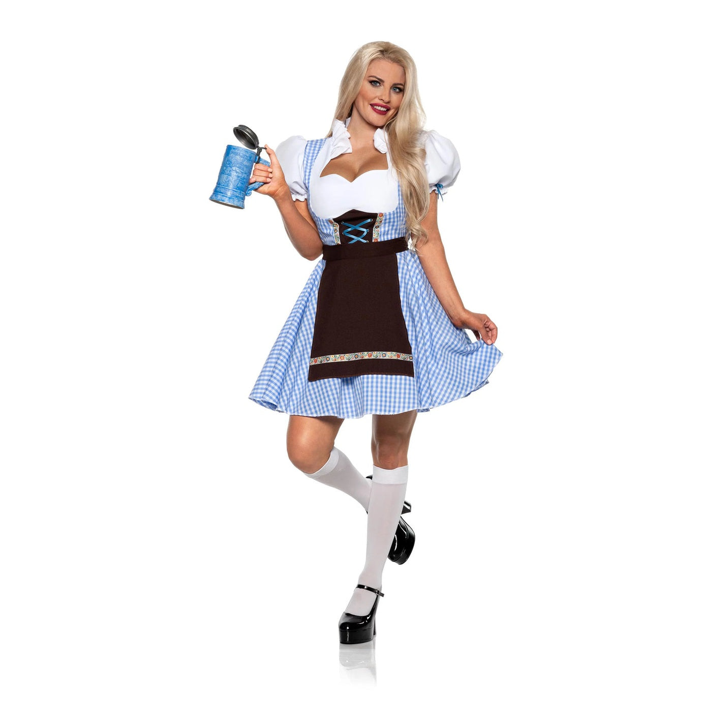 Oktoberfest Beer Maiden Adult Costume, Blue