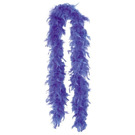 Long blue feather boa perfect for adding glamour and sparkle to any outfit