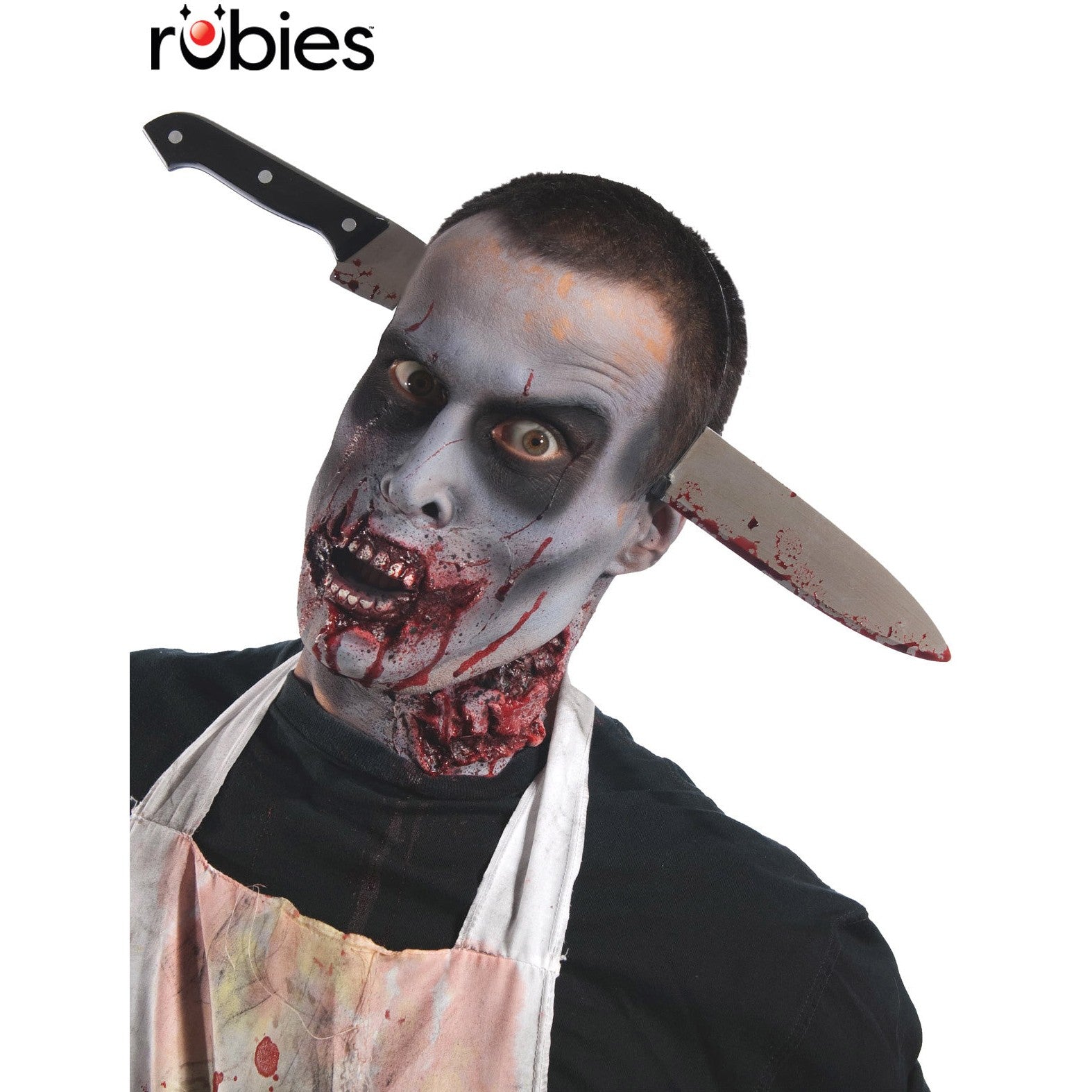 Zombie Kitchen Knife Through Head Accessory