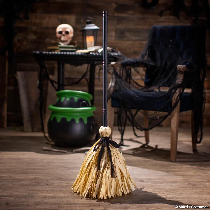 37" Animated Broom with Sound Halloween Decoration