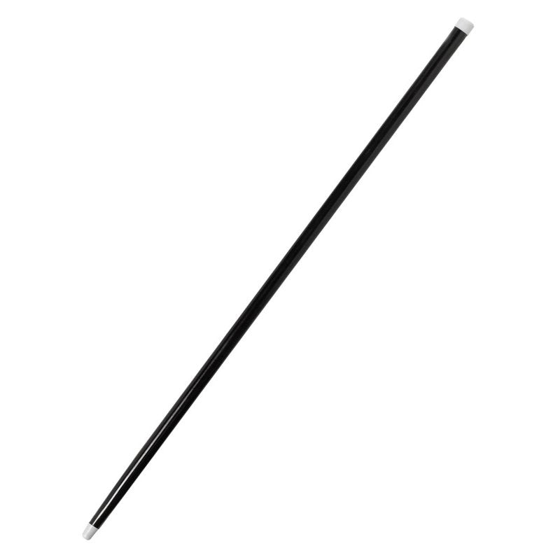 Black dance cane with silver handle and intricate design, perfect for performances