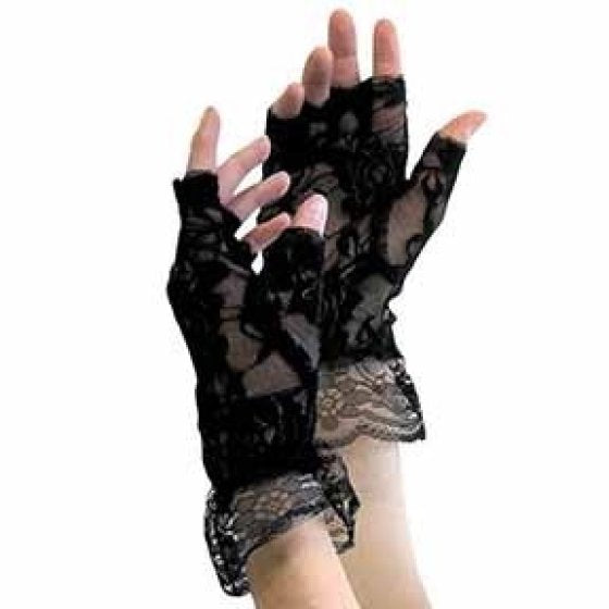 Black Lace Fingerless Gloves