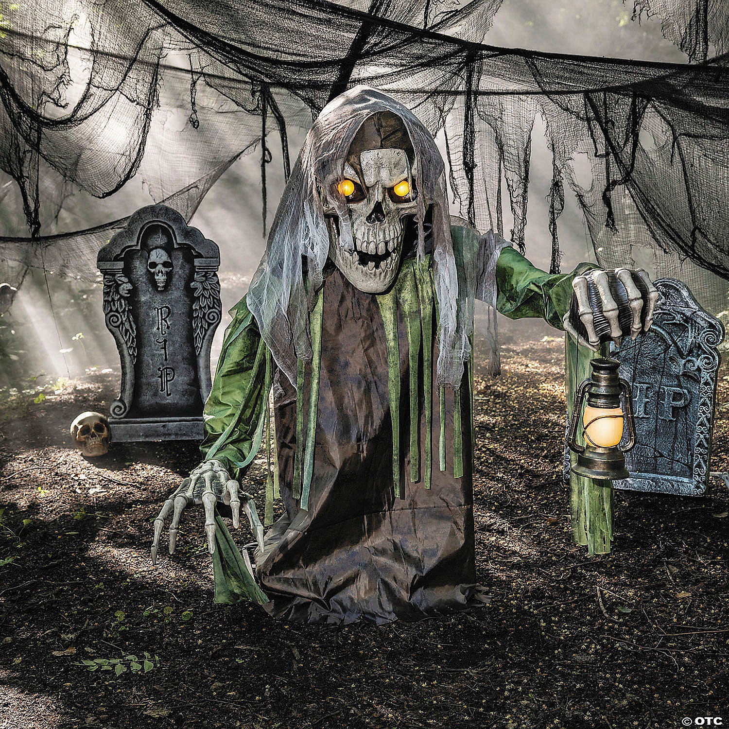 4 Ft. 10" Animated Light-Up Corrouded Skeleton Reaper