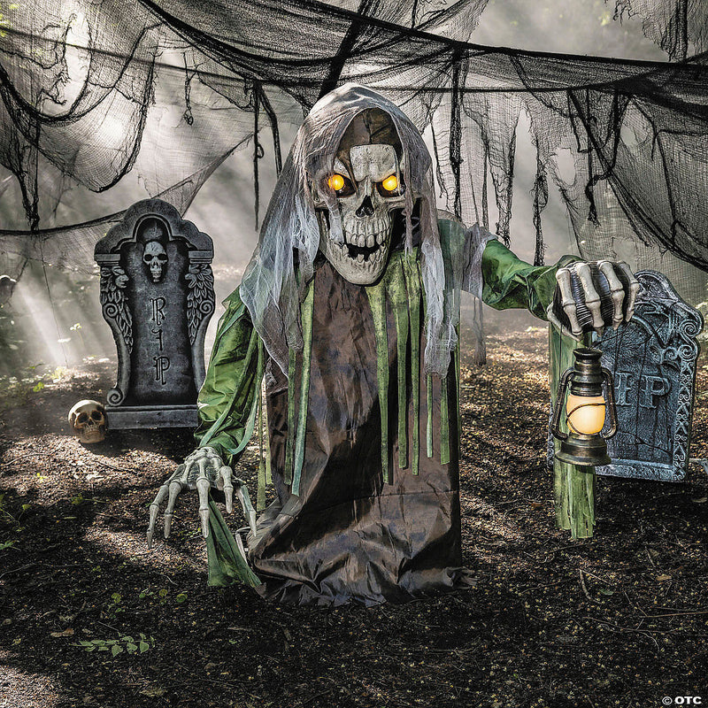 4 Ft. 10" Animated Light-Up Corrouded Skeleton Reaper