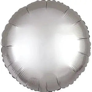 Silver Satin Luxe Round Foil Balloon 45cm