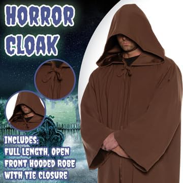 Brown Hooded Cloak Adult