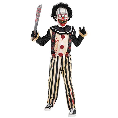 Colorful and creepy Slasher Circus Clown Boy Costume for Halloween parties and trick-or-treating