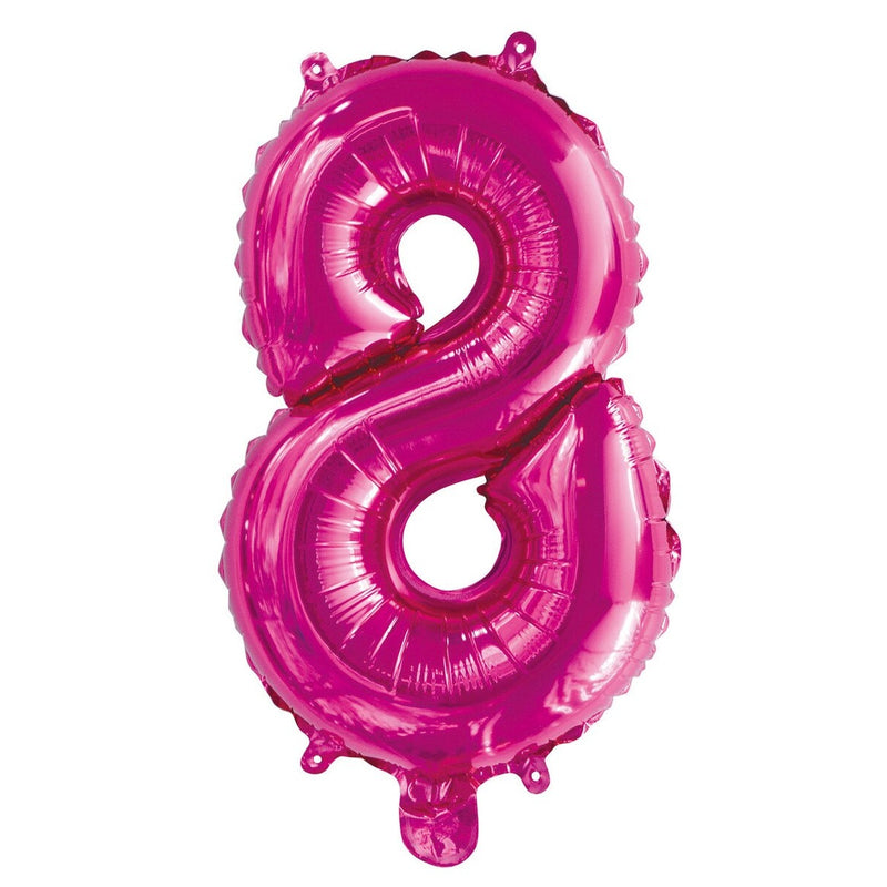 Number 8 Hot Pink Foil Balloon - 35cm