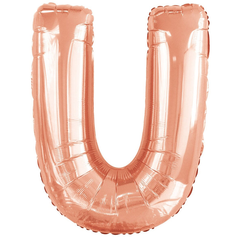 Rose Gold Letter U Foil Balloon-86cm