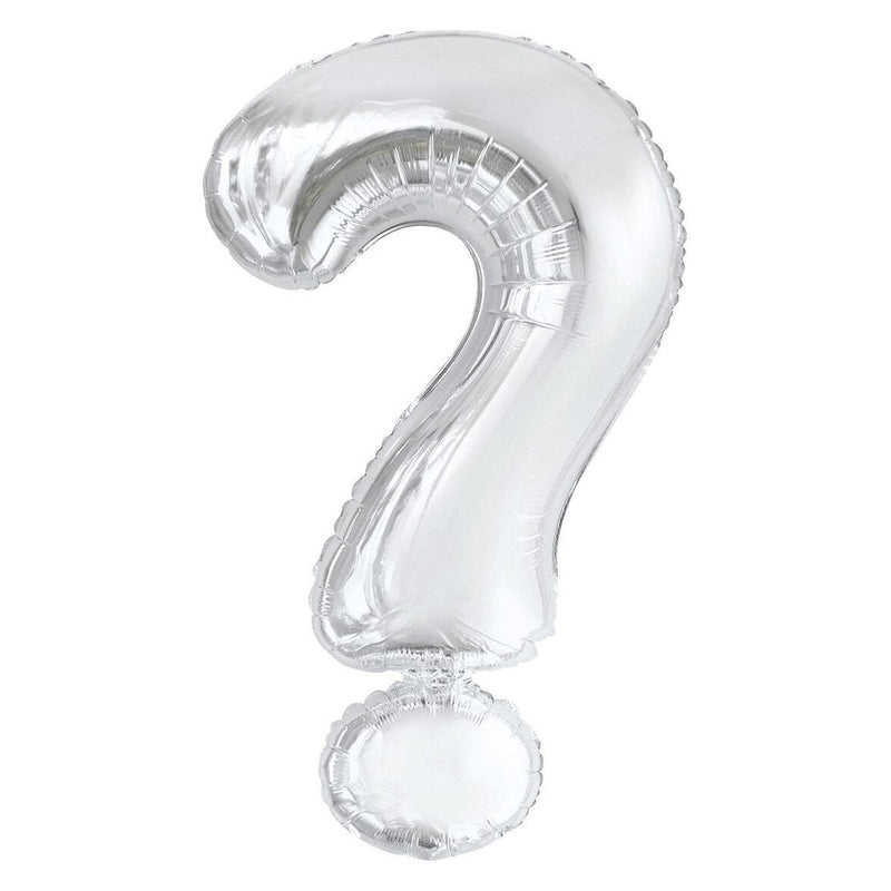 Silver Question Mark ? Foil Balloon-86cm