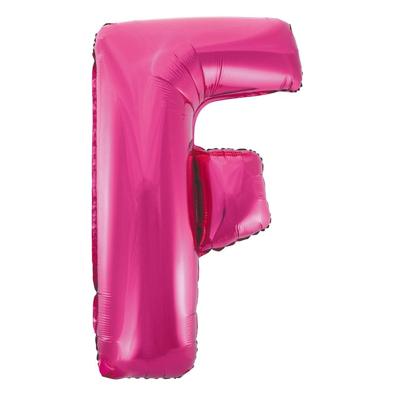 Pink Letter F Foil Balloon-86cm