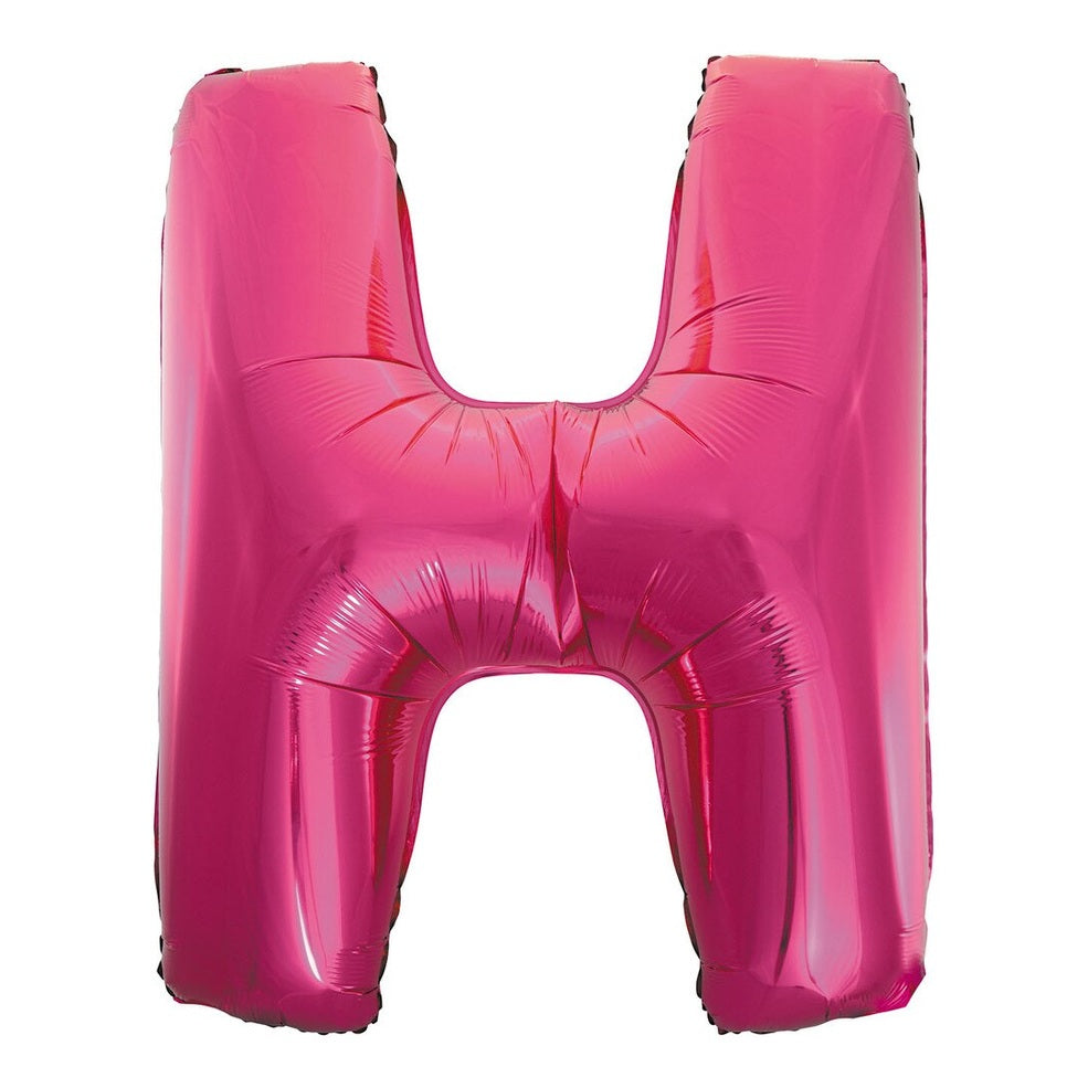 Pink Letter H Foil Balloon-86cm