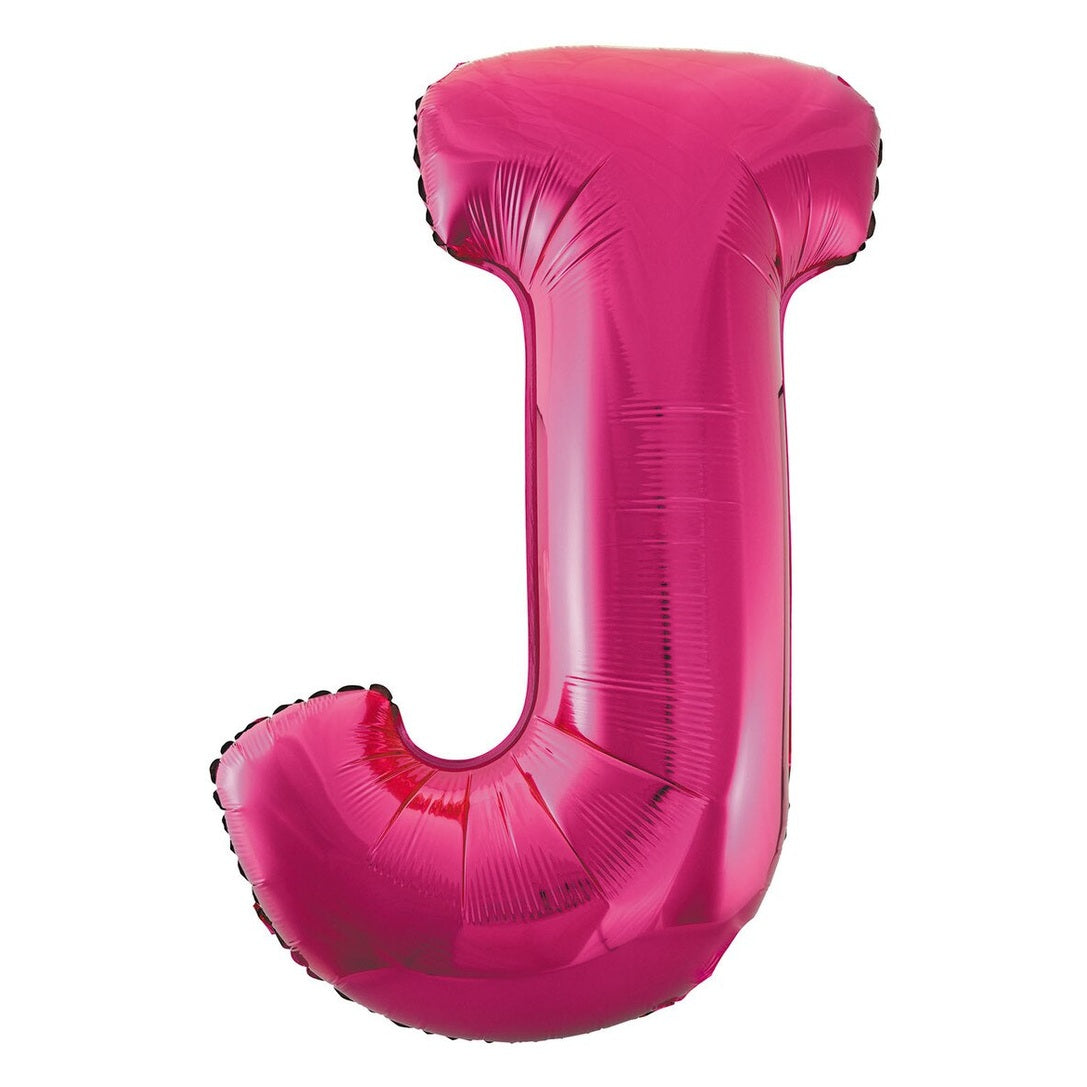 Pink Letter J Foil Balloon-86cm