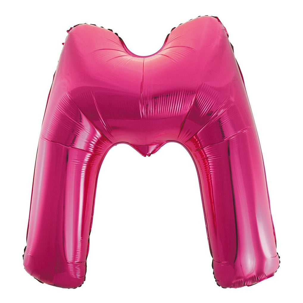 Pink Letter  M Foil Balloon-86cm