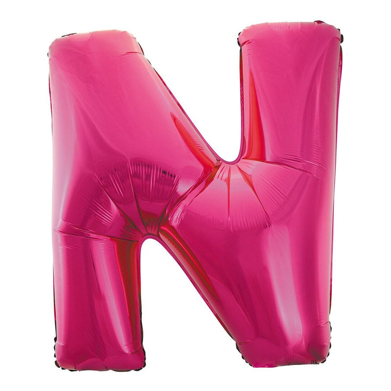 Pink Letter  N Foil Balloon-86cm