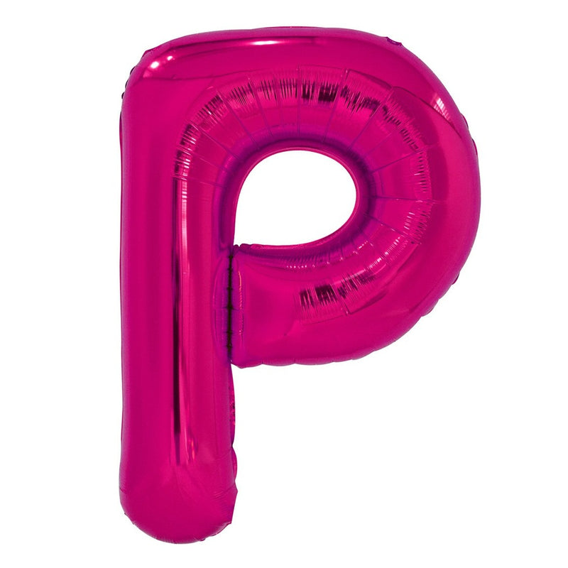Pink Letter P Foil Balloon-86cm