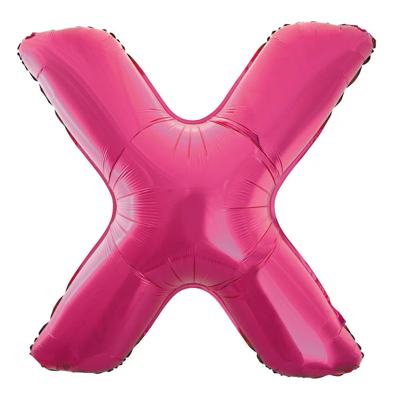 Pink Letter X Foil Balloon-86cm