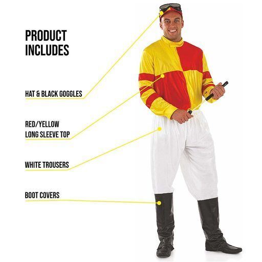 Red and Yellow Jockey Mens Costume