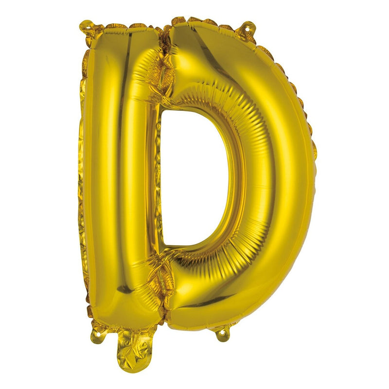Gold Letter D Foil Balloon - 35cm