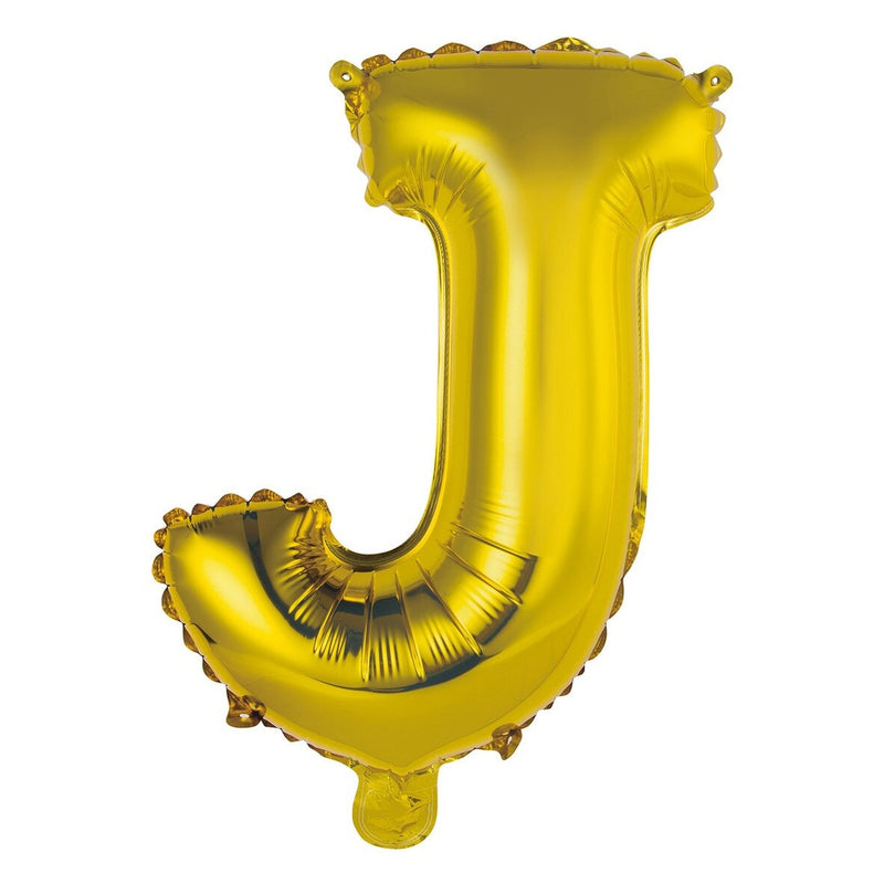 Gold Letter J Foil Balloon - 35cm