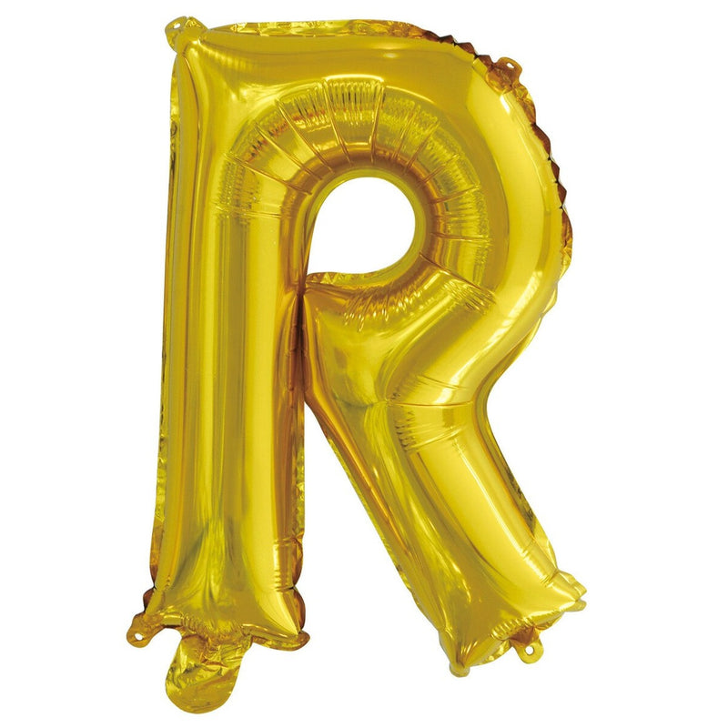Gold Letter R Foil Balloon - 35cm