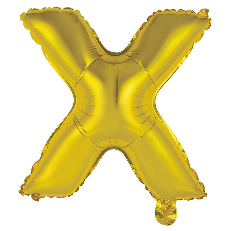 Gold Letter X Foil Balloon - 35cm