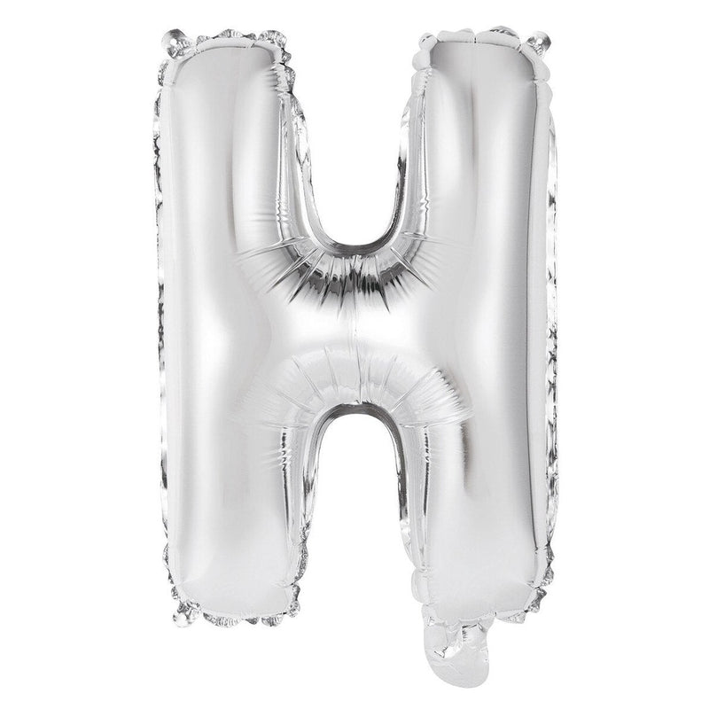 Silver Letter H Foil Balloon - 35cm