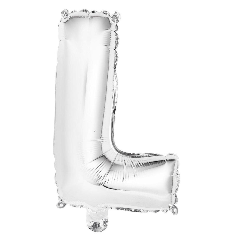 Silver Letter L Foil Balloon - 35cm