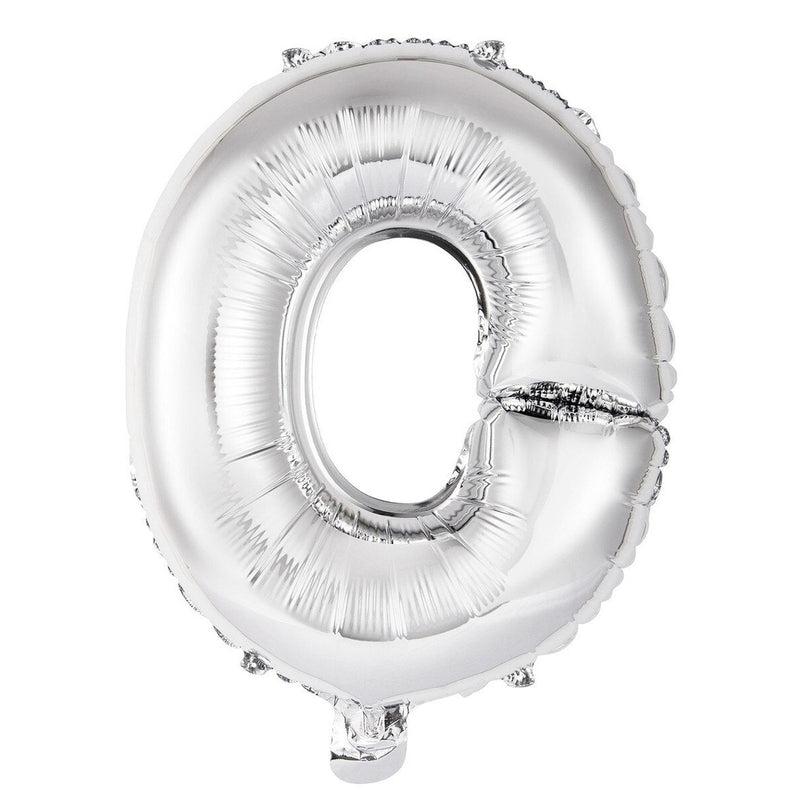 Silver Letter O Foil Balloon - 35cm