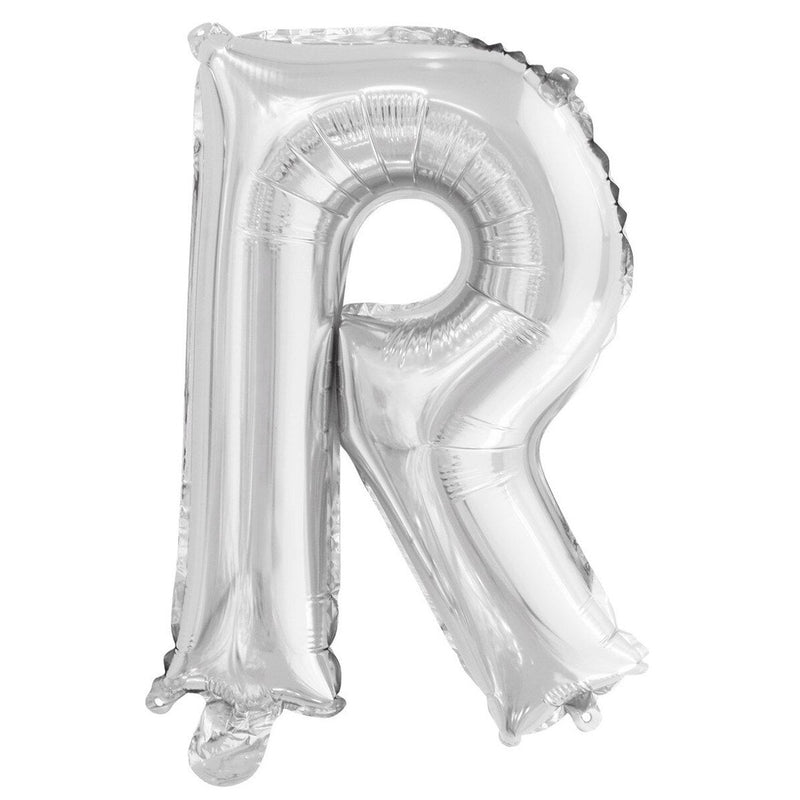 Silver Letter R Foil Balloon - 35cm