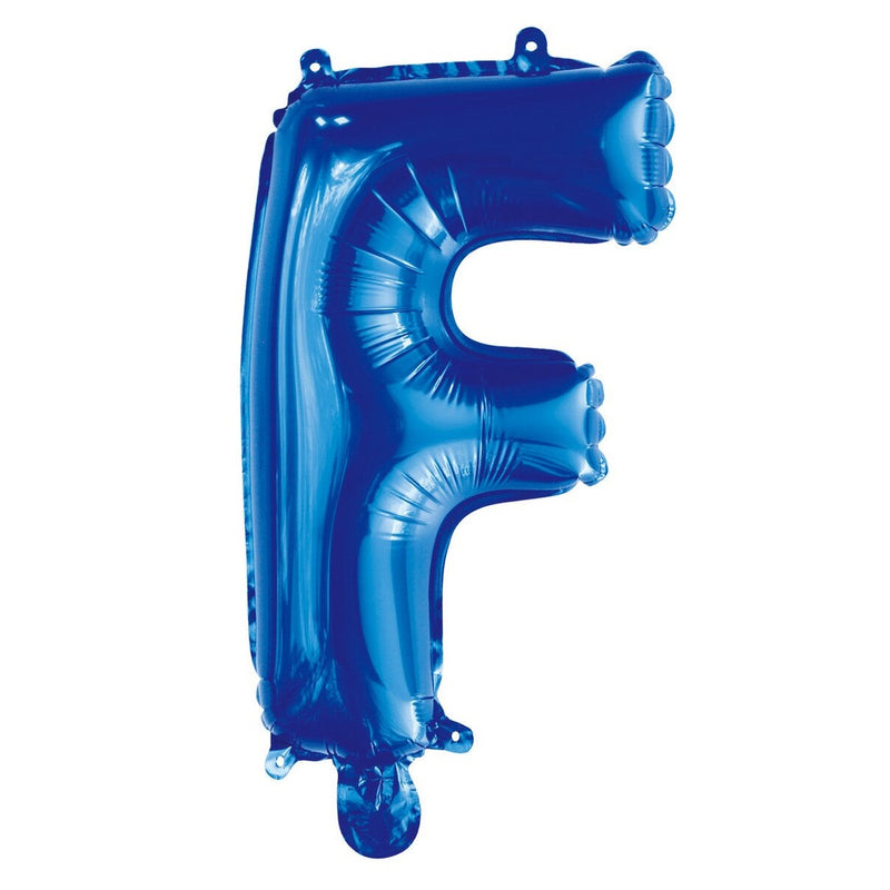 Blue Letter F Foil Balloon - 35cm