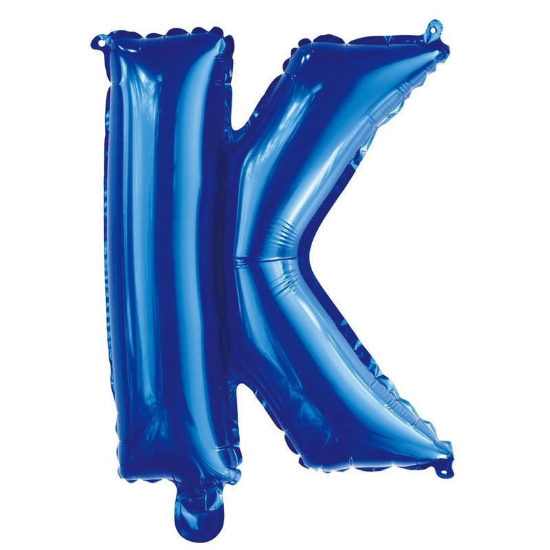 Blue Letter K Foil Balloon - 35cm