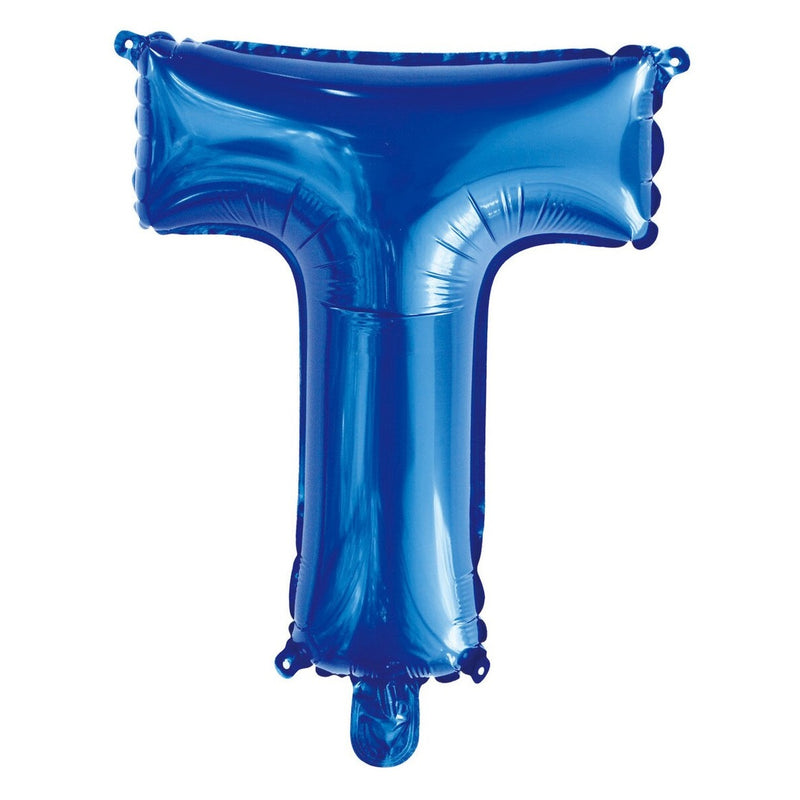 Blue Letter T Foil Balloon - 35cm
