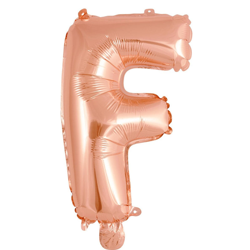 Rose Gold Letter F Foil Balloon - 35cm