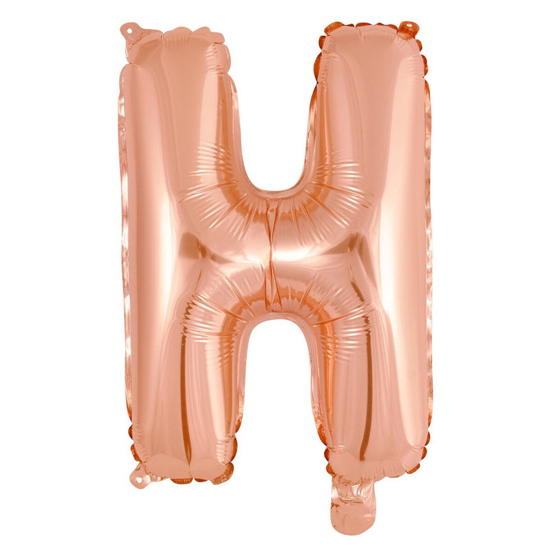 Rose Gold Letter H Foil Balloon - 35cm