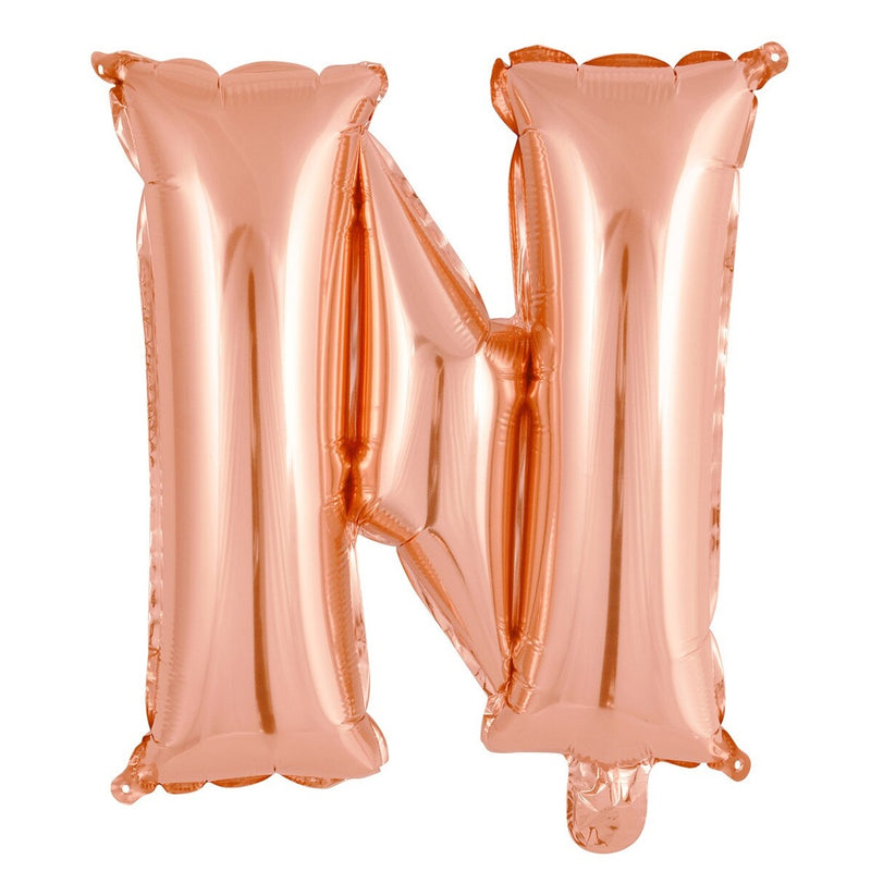 Rose Gold Letter N Foil Balloon - 35cm