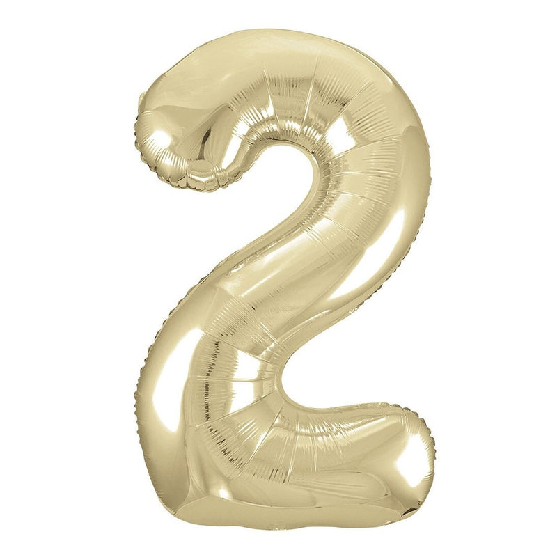 Number 2 Champagne Gold Giant Foil Balloon-86cm