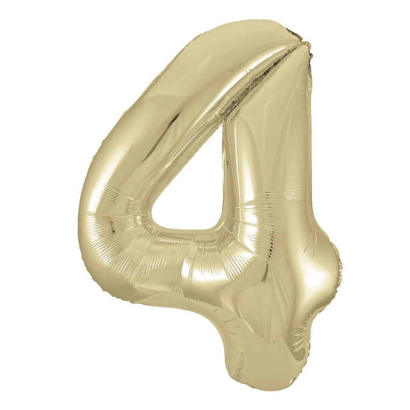 Number 4 Champagne Gold Giant Foil Balloon-86cm