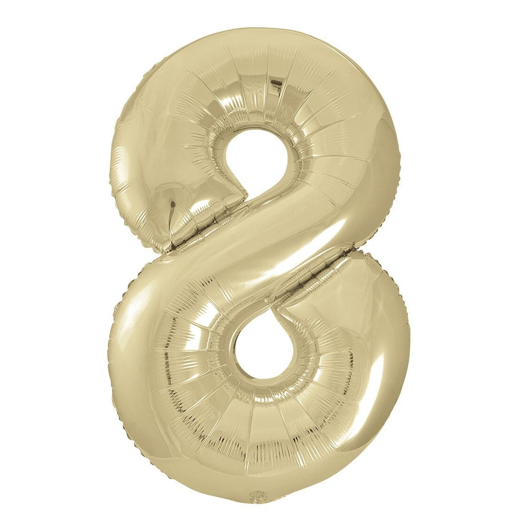 Number 8 Champagne Gold Giant Foil Balloon-86cm