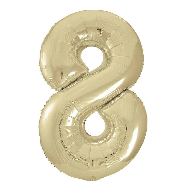 Number 8 Champagne Gold Giant Foil Balloon-86cm