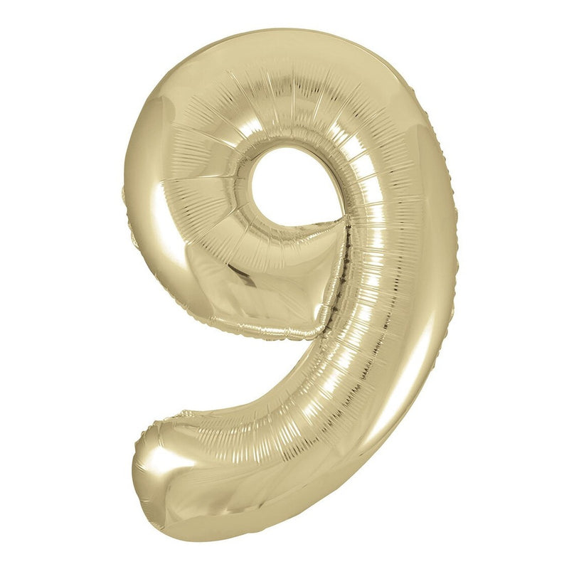 Number 9 Champagne Gold Giant Foil Balloon-86cm